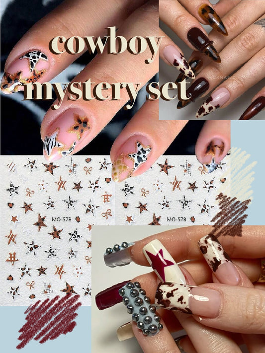 cowboy sticker mystery mani